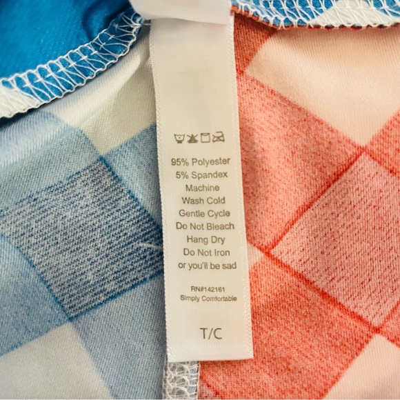 LuLaRoe Red and Blue Checkered Leggings - Picture 8 of 8